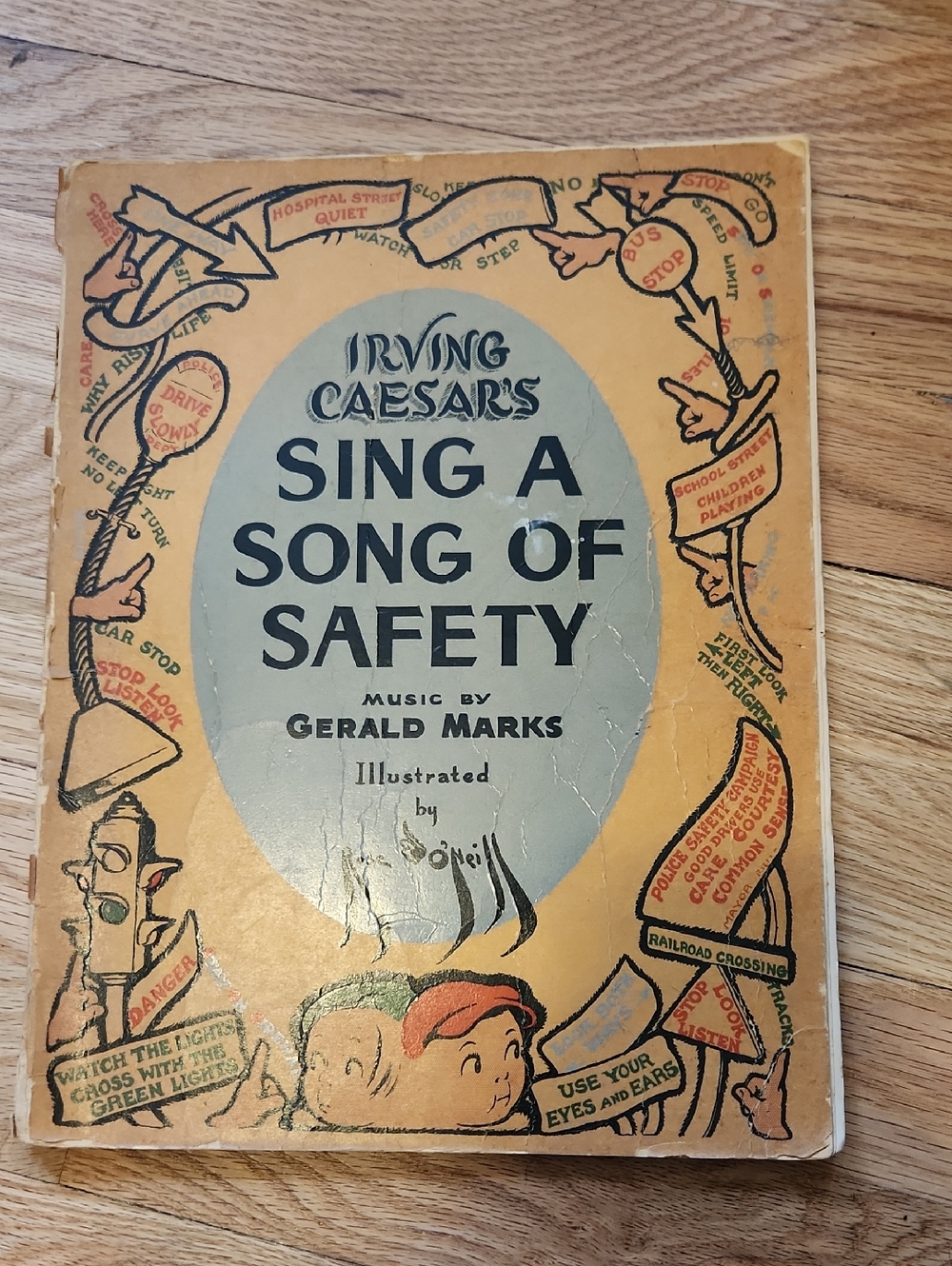 Irving Caesar's Sing A Song Of Safety Vintage 1937 Illustrated Music Book Child
